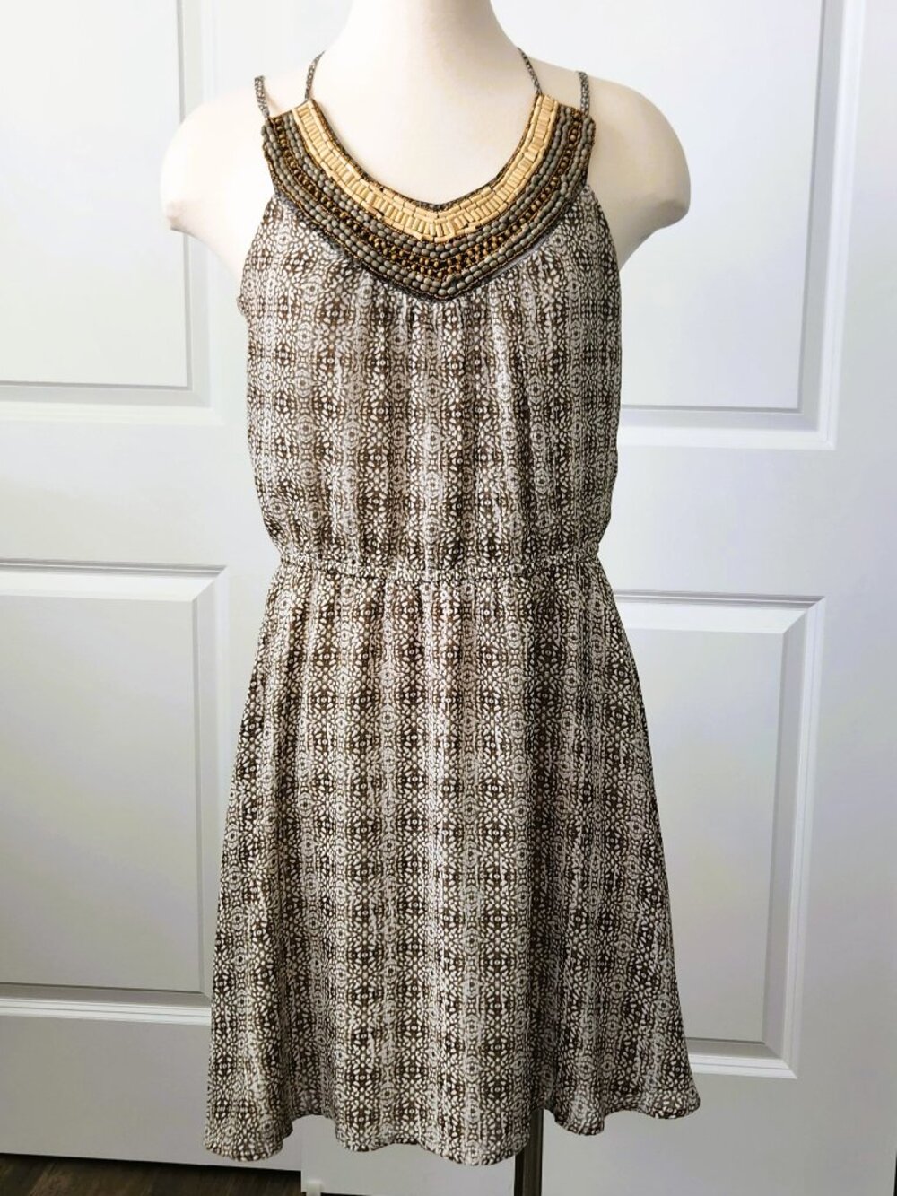 Maurices Halter Style Beaded Neck Midi Dress Size M